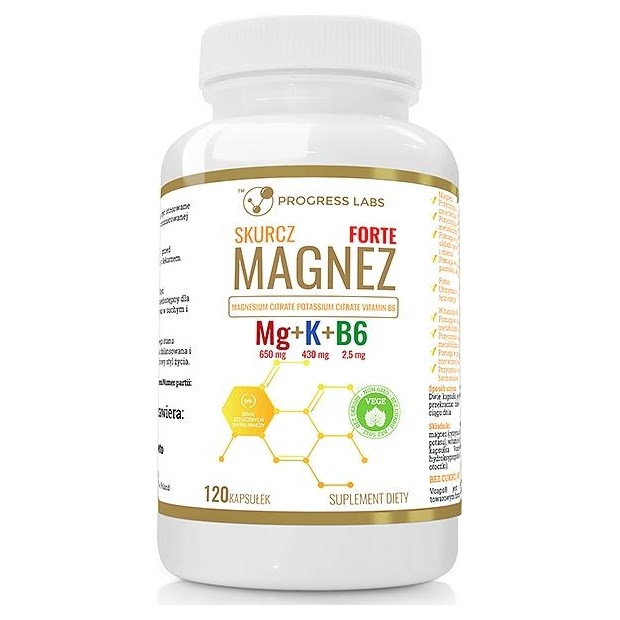 PROGRESS LABS Mg+K+B6 Forte, 120 kapsułek
