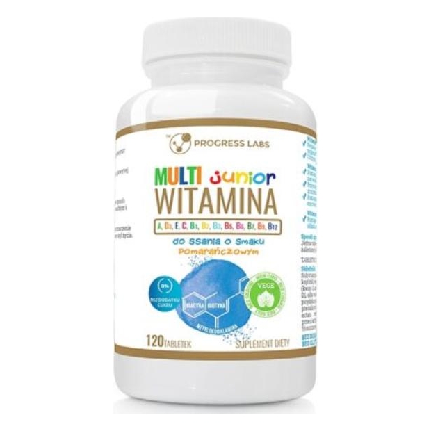 PROGRESS LABS Multiwitamina Junior, 120 tabletek do ssania