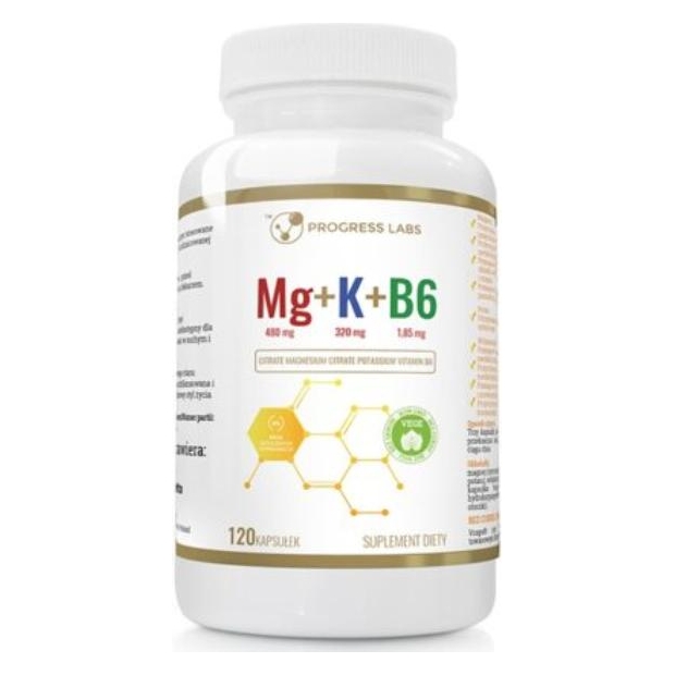 PROGRESS LABS Mg + K + B6, 120 kapsułek