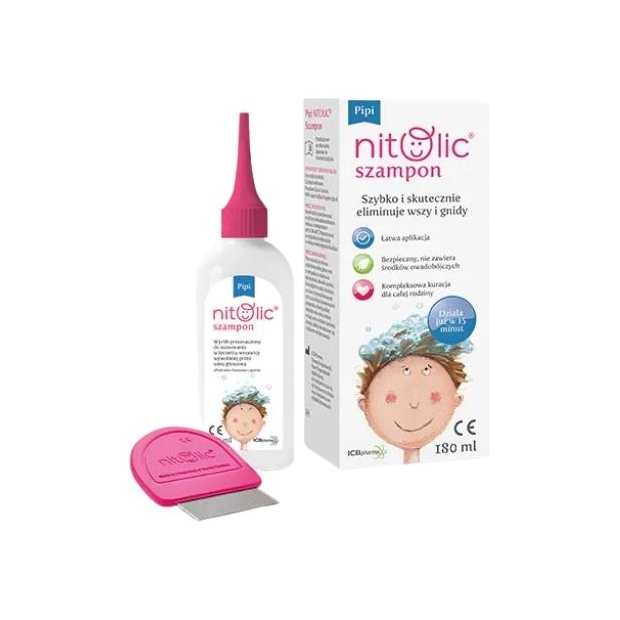 PIPI Nitolic Szampon do eliminacji wszy, 180ml | drogeria-zdrowie.com.pl