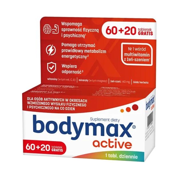 BODYMAX Active, 80 tabletek | drogeria-zdrowie.com.pl