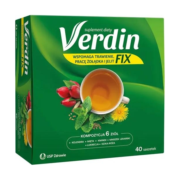 VERDIN Fix mieszanka ziołowa, 40 saszetek | drogeria-zdrowie.com.pl