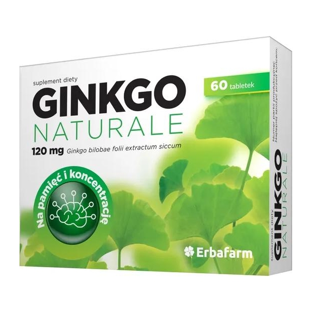 ERBAFARM Ginkgo Naturale, 60 tabletek | drogeria-zdrowie.com.pl