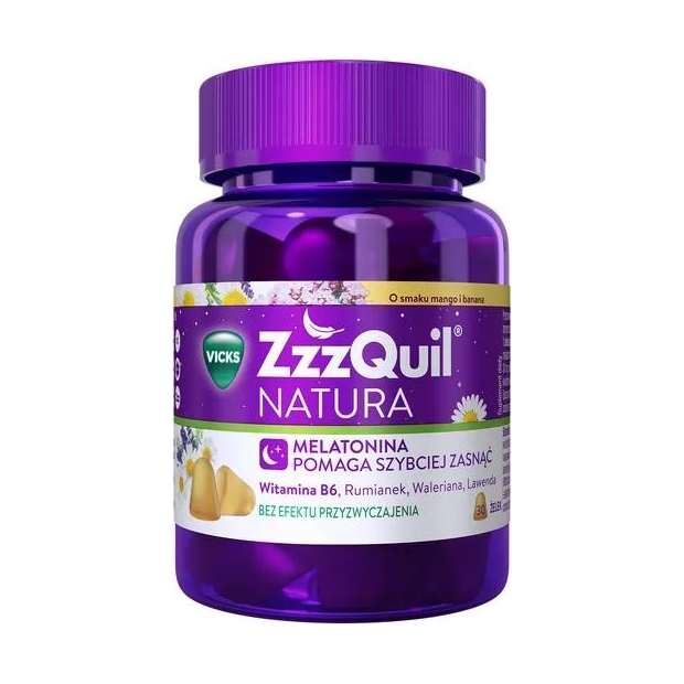 Zzzquil Natura żelki na sen o smaku mango i banana 30 sztuk