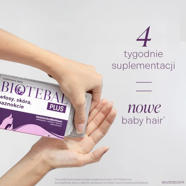 BIOTEBAL PLUS włosy, skóra, paznokcie 30+10 tabletek 2