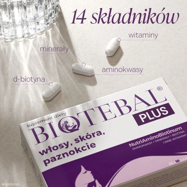 BIOTEBAL PLUS włosy, skóra, paznokcie 30+10 tabletek 4