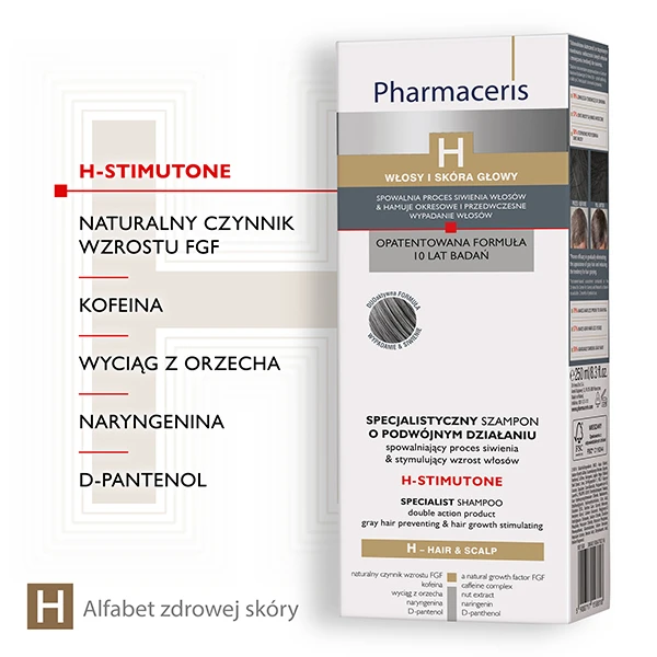 PHARMACERIS H-STIMUTONE Szampon przeciw siwieniu, 250 ml 2