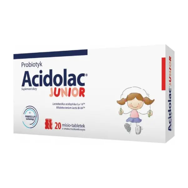 Acidolac Junior o smaku truskawkowym 20 misiotabletek