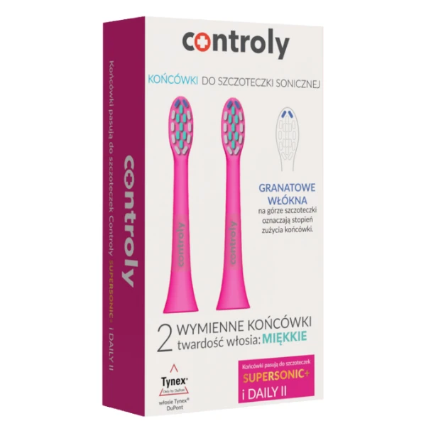Controly Końcówki do szczoteczki sonicznej Supersonic i Daily II miękkie kolor różowy