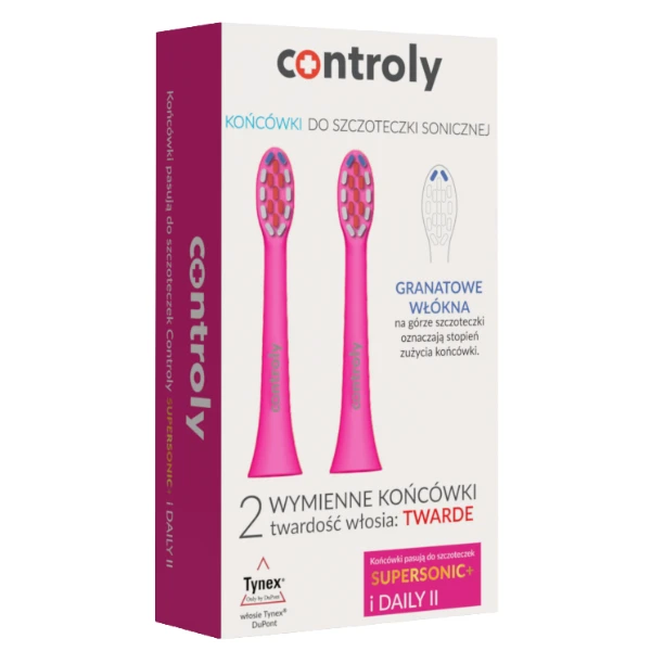 Controly Końcówki do szczoteczki sonicznej Supersonic i Daily II twarde kolor różowy