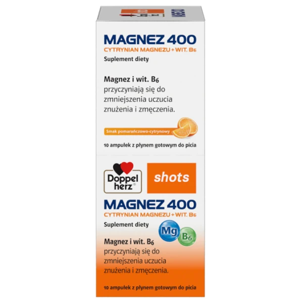 Doppelherz Shots Magnez 400, 10 ampułek