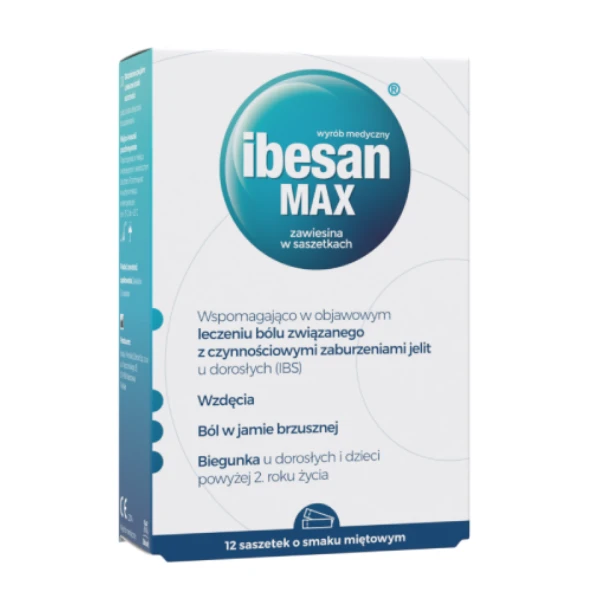 Ibesan Max smak miętowy, 12 saszetek
