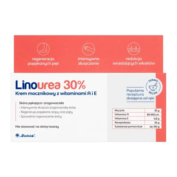 Linourea 30% Krem mocznikowy z witaminą A i E, 50 g