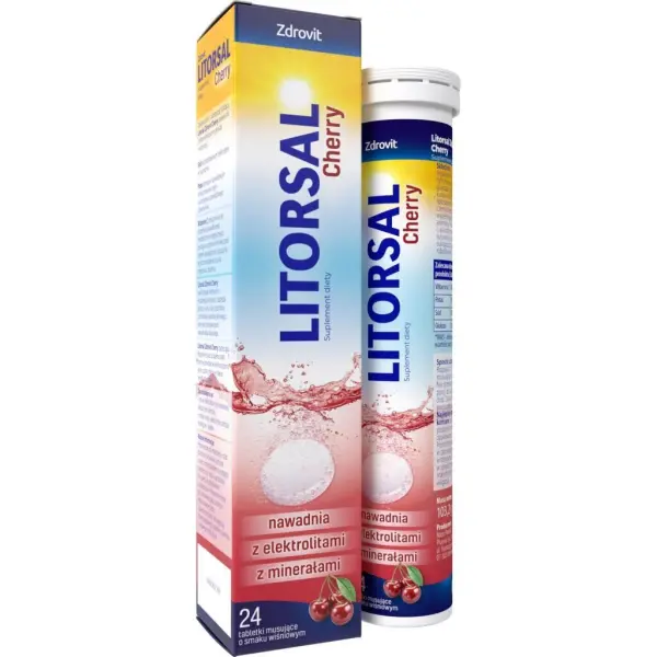 Litorsal Cherry smak wiśniowy 24 tabletki musujące