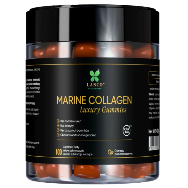 Lanco Nutritions Marine Collagen Luxury Gummies smak pomarańczowy, 100 sztuk