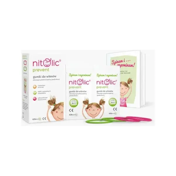 Nitolic Prevent Gumki przeciw wszom do włosów 4 sztuki
