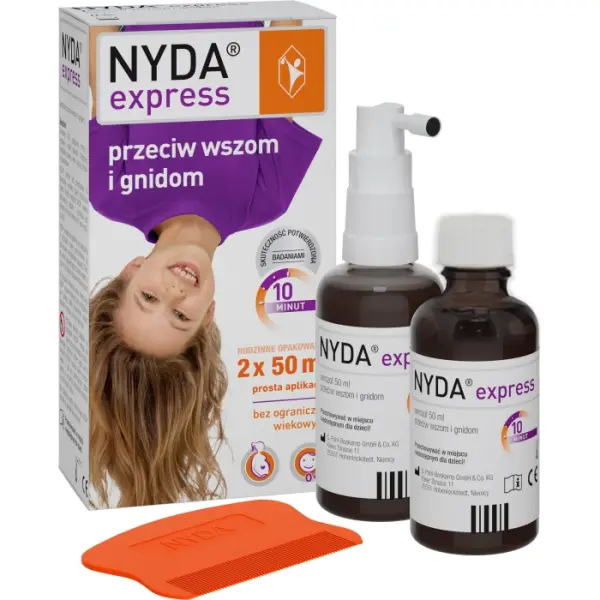 NYDA express aerozol przeciw wszom i gnidom 2 butelki po 50 ml