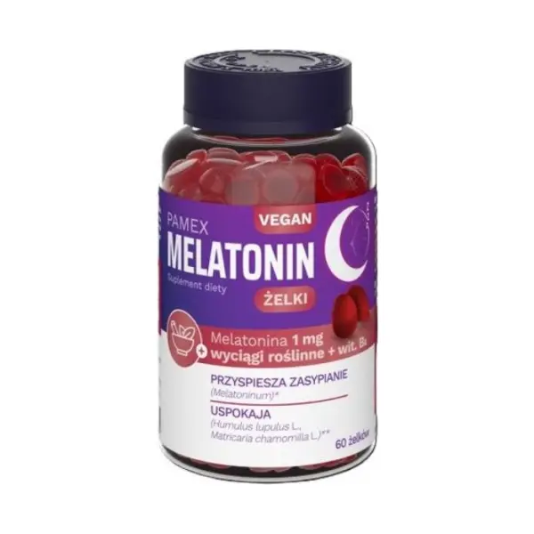 PAMEX Melatonin żelki na uspokojenie i lepszy sen, 60 sztuk