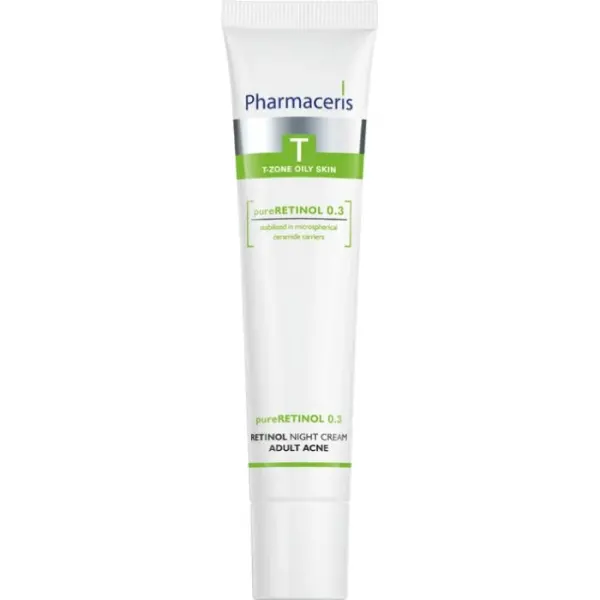 PHARMACERIS T pure-RETINOL 0.3 Krem na noc na trądzik wieku dorosłego, 40 ml
