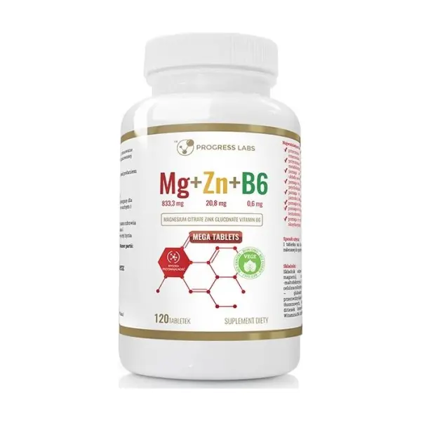 PROGRESS LABS Mg + Zn + B6, 120 tabletek
