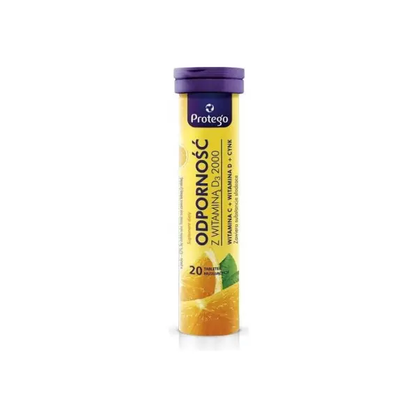 PROTEGO Odporność z witaminą D3 2000, 20 tabletek