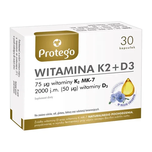 Protego Witamina K2 + D3, 30 kapsułek