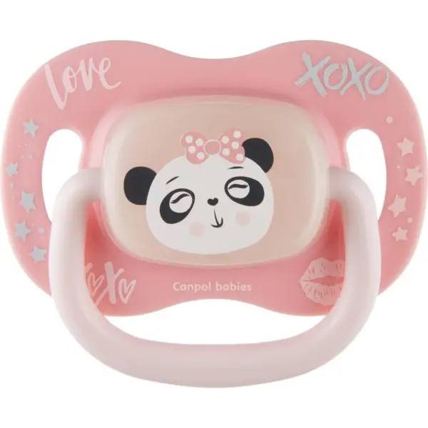 Smoczek silikonowy CANPOL BABIES 6-18m panda 34/921