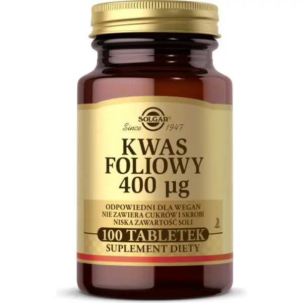 SOLGAR Kwas foliowy 100 tabletek