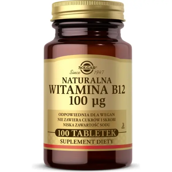 SOLGAR Witamina B12 naturalna 100 tabletek