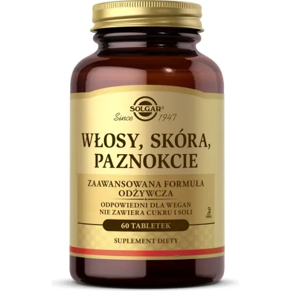 SOLGAR Włosy Skóra Paznokcie 60 tabletek