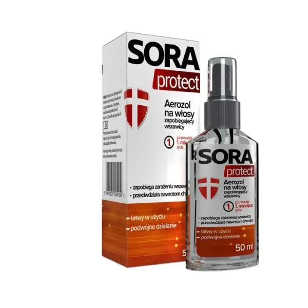 SORA PROTECT Aerozol na włosy zapobiegający wszawicy 50 ml