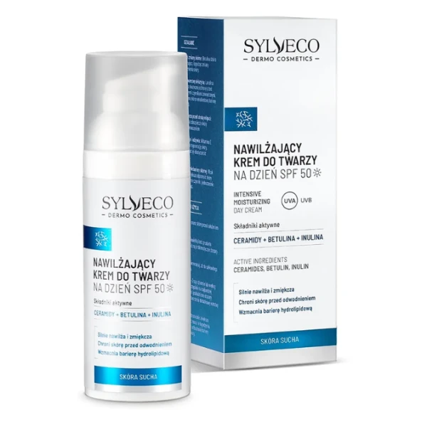 Sylveco Dermo Skóra Sucha Krem do twarzy nawilżający na dzień SPF 50, 50ml