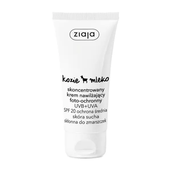 ZIAJA KOZIE MLEKO Skoncentrowany krem nawilżający foto-ochronny UVB + UVA SPF20 50ml